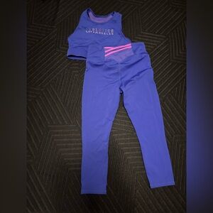 Purple Fabletics Leggings and Top Set